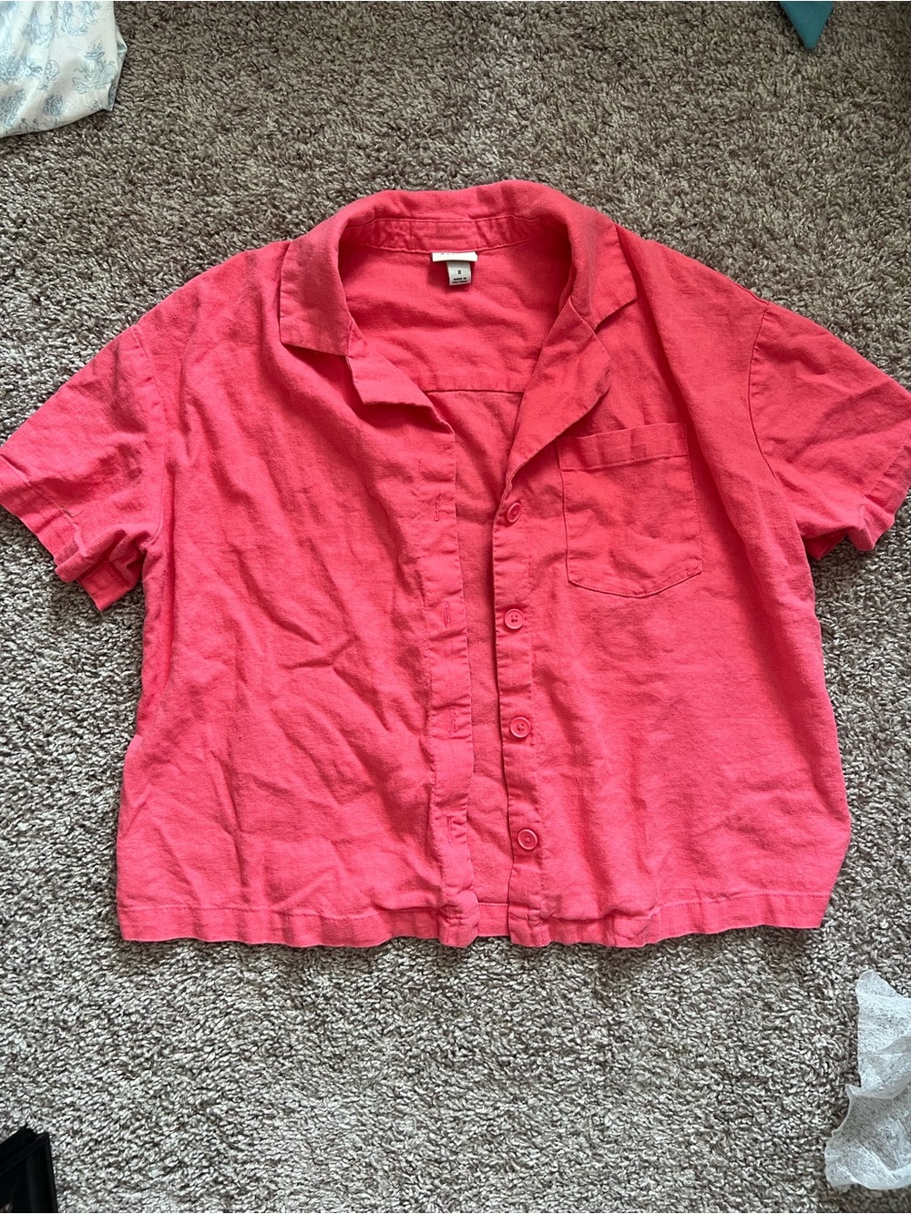 a new day Coral Pink Short-Sleeve Button Front Shirt